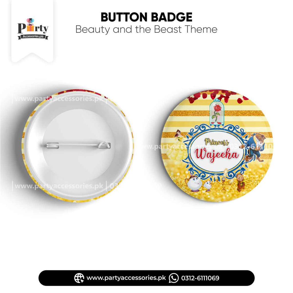 Beauty and the Beast Theme Customized Button Badge