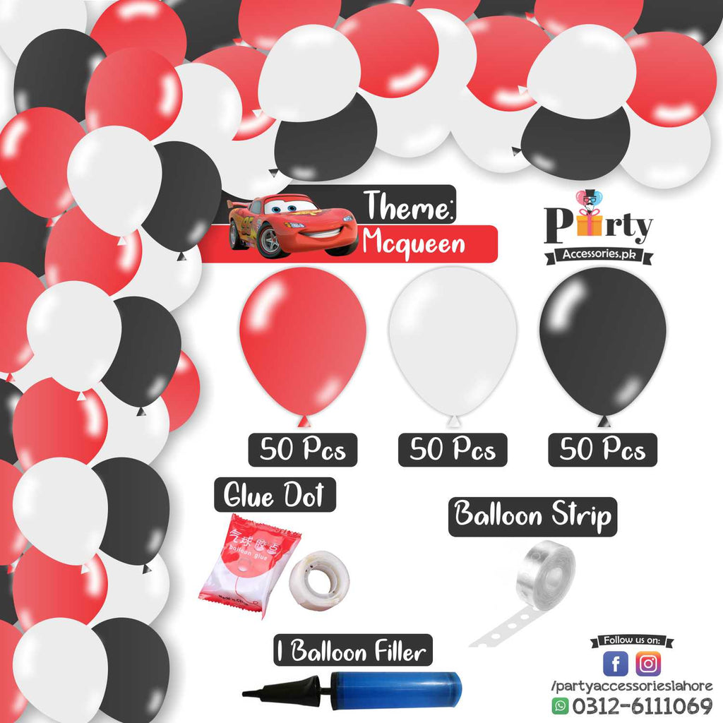 balloon arch set in mcqueen theme colors