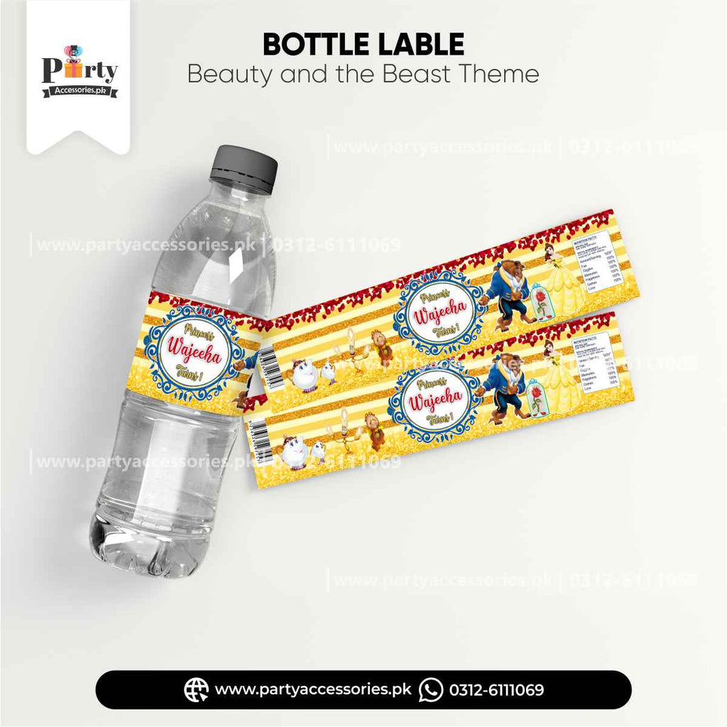 Beauty and the Beast Theme Customized Bottle Label Wraps