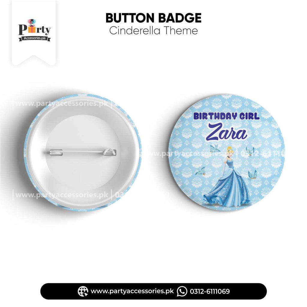 Cinderella Theme Customized Button Badge for Birthday Party Decorations
