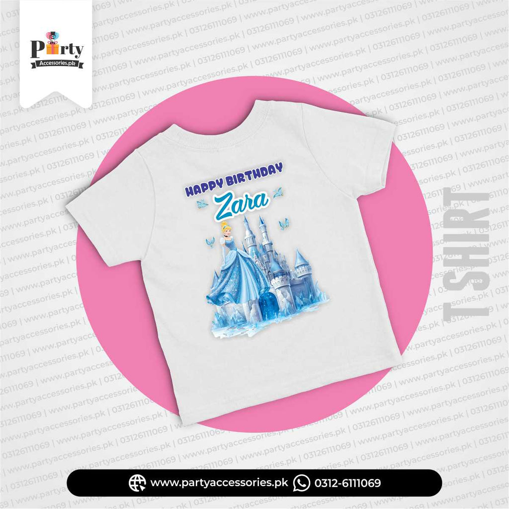 Cinderella Theme Customized T shirt for Birthday Kids Party Celebration