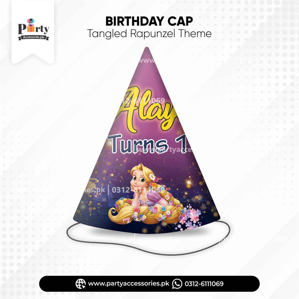 Tangled Rapunzel Theme Customized Con Shape Caps for birthday celebration