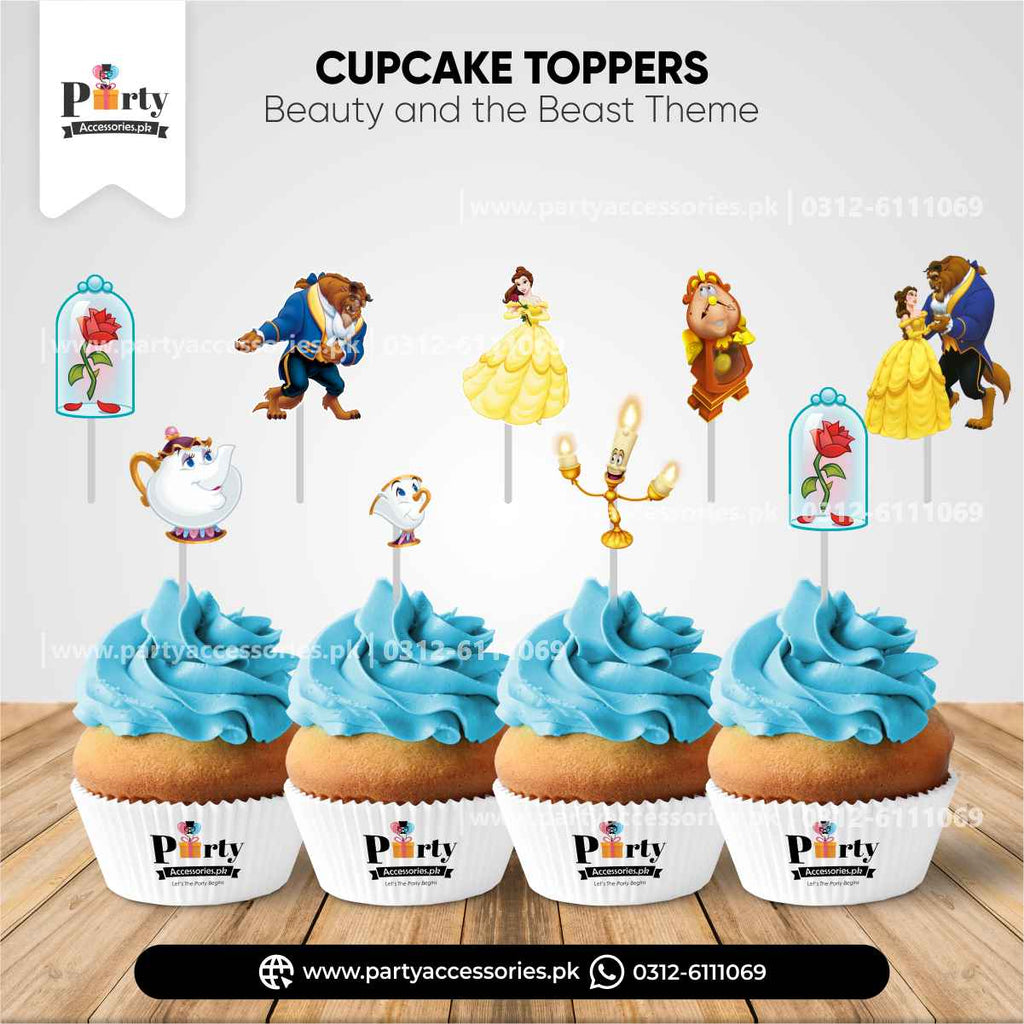 Beauty and the Beast Theme Cupcake Toppers