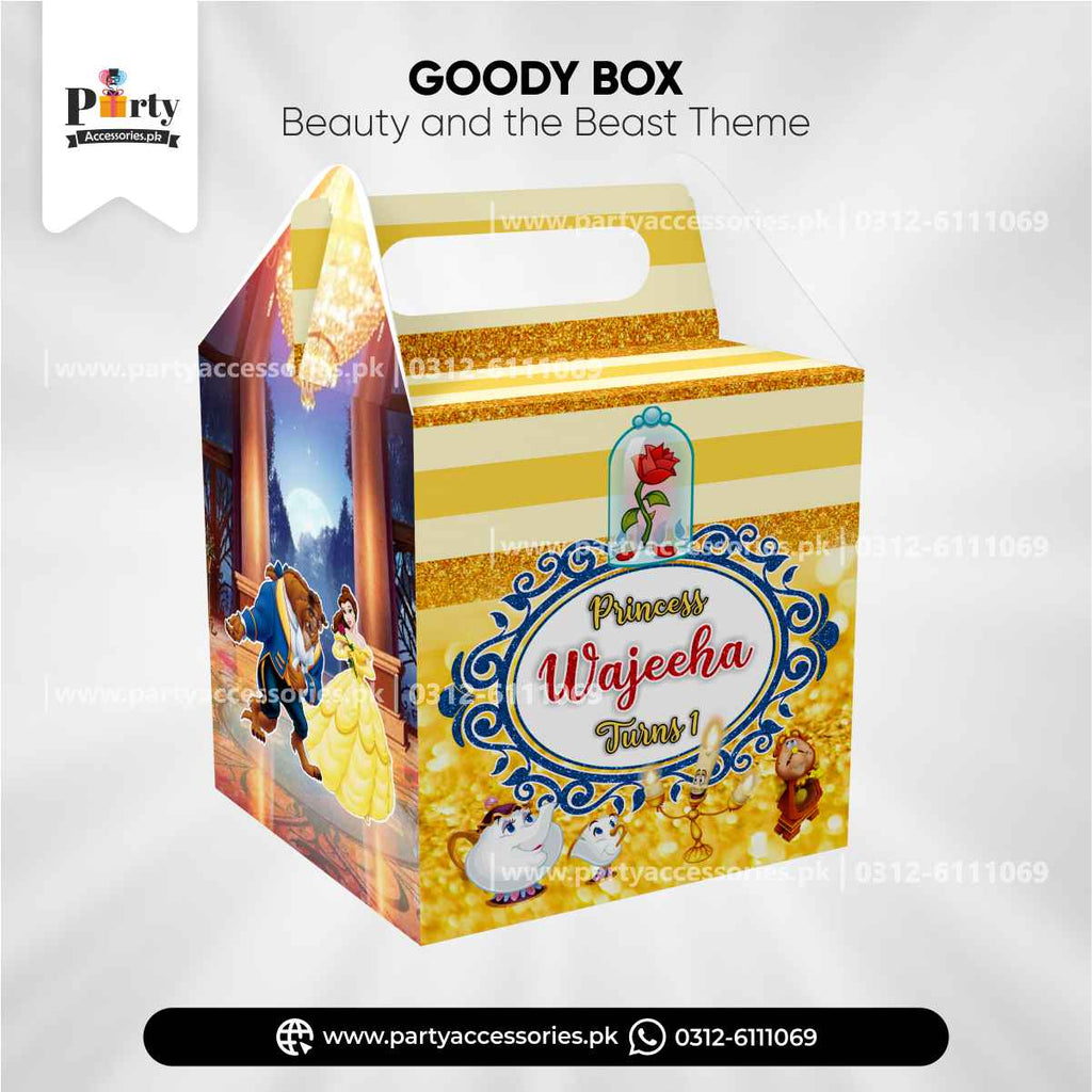 Beauty and the Beast Theme Customized Favor / Handle Goody Box