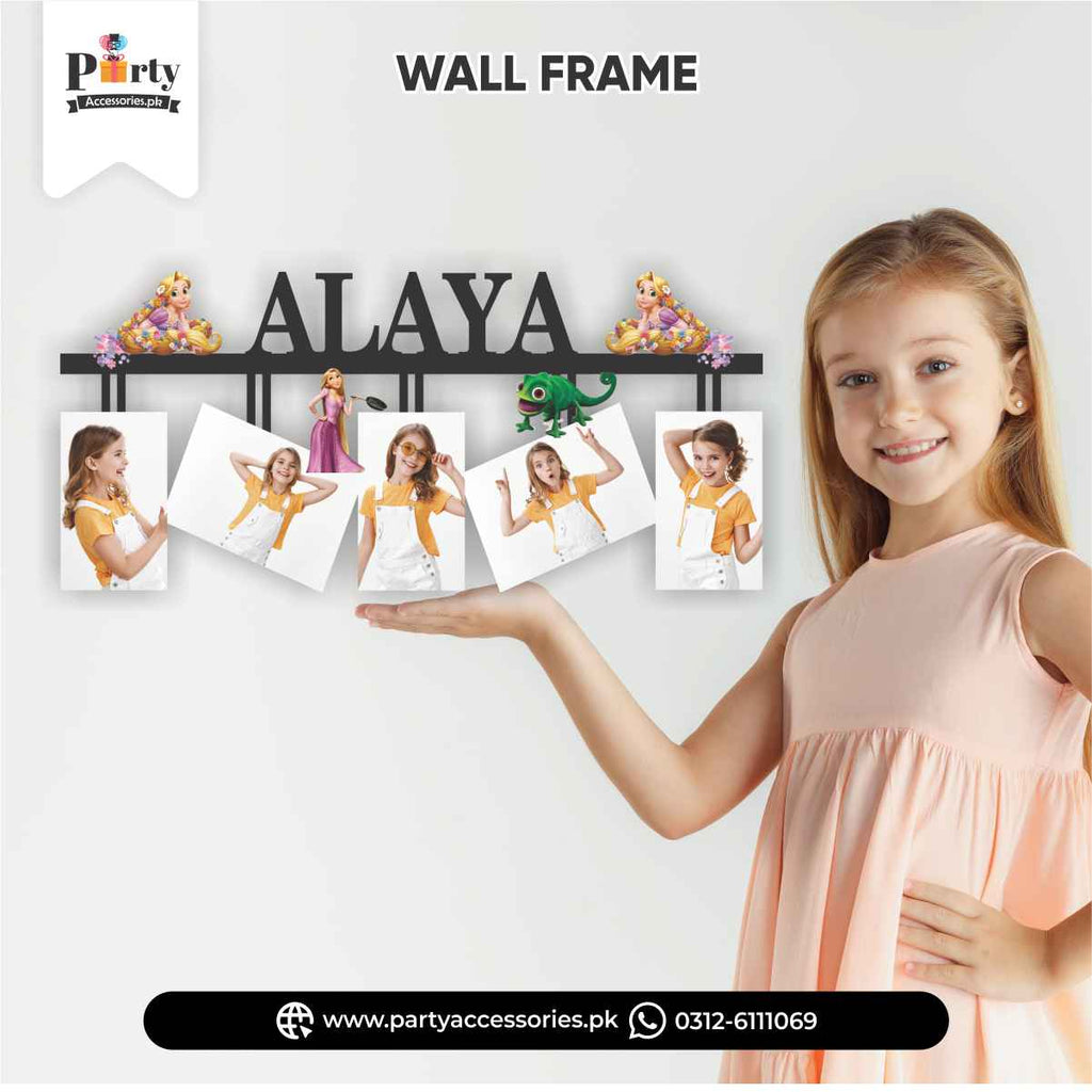 Tangled Rapunzel Wall  Name Frame With 5 pictures