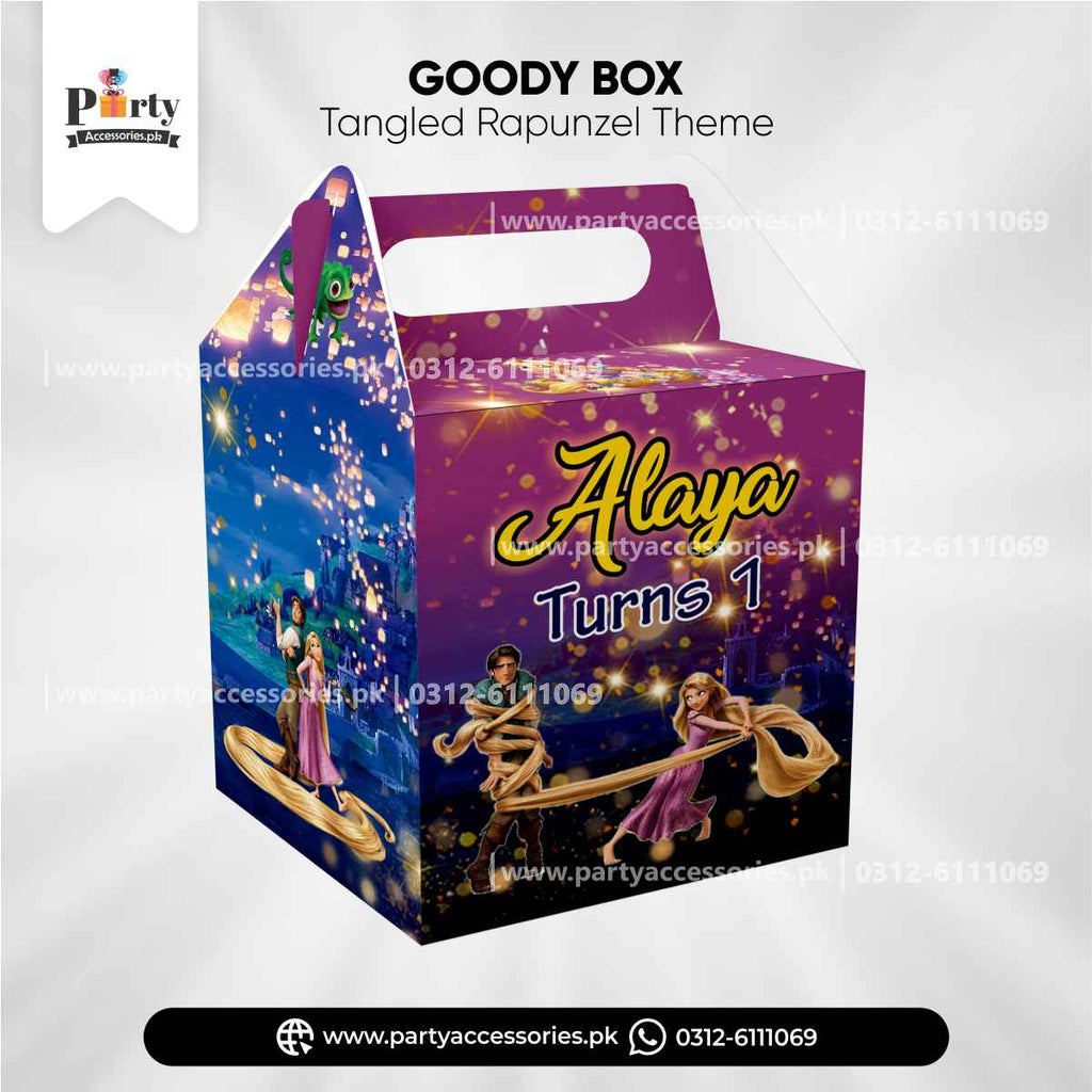Tangled Rapunzel Theme Customized Goody Boxes / Favor Boxes