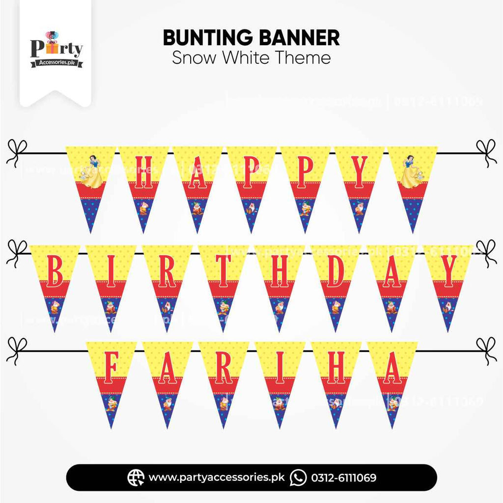 Snow White Theme Customized V-Shaped Bunting Banner for Wall Decoration