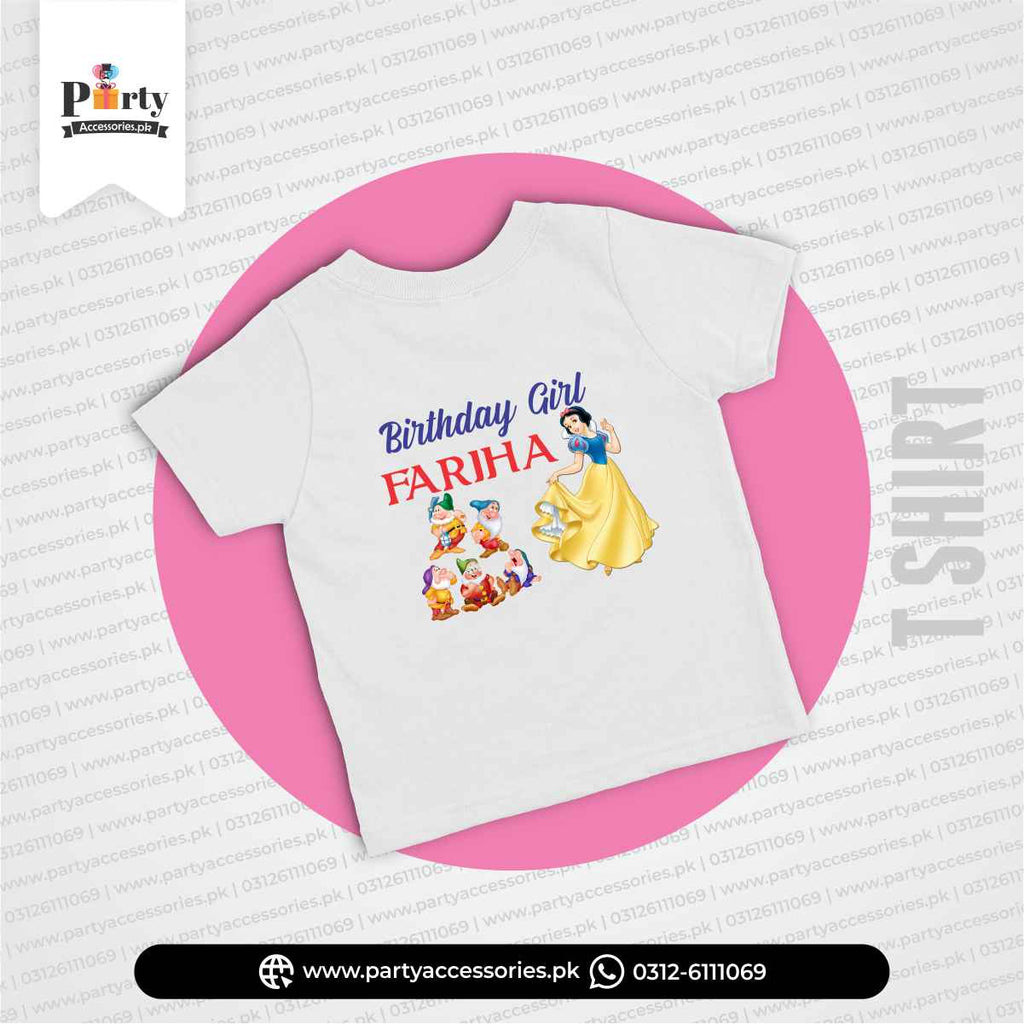 Snow White theme Customized kid's t-shirt for Birthday party celebration