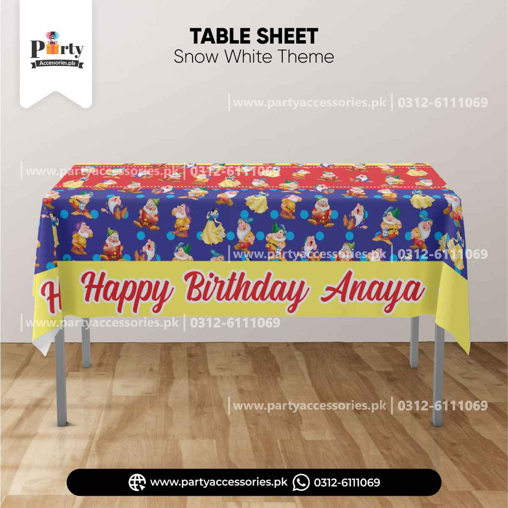 Snow White theme Customized table top sheet (Table Cover) for birthday Party decoration
