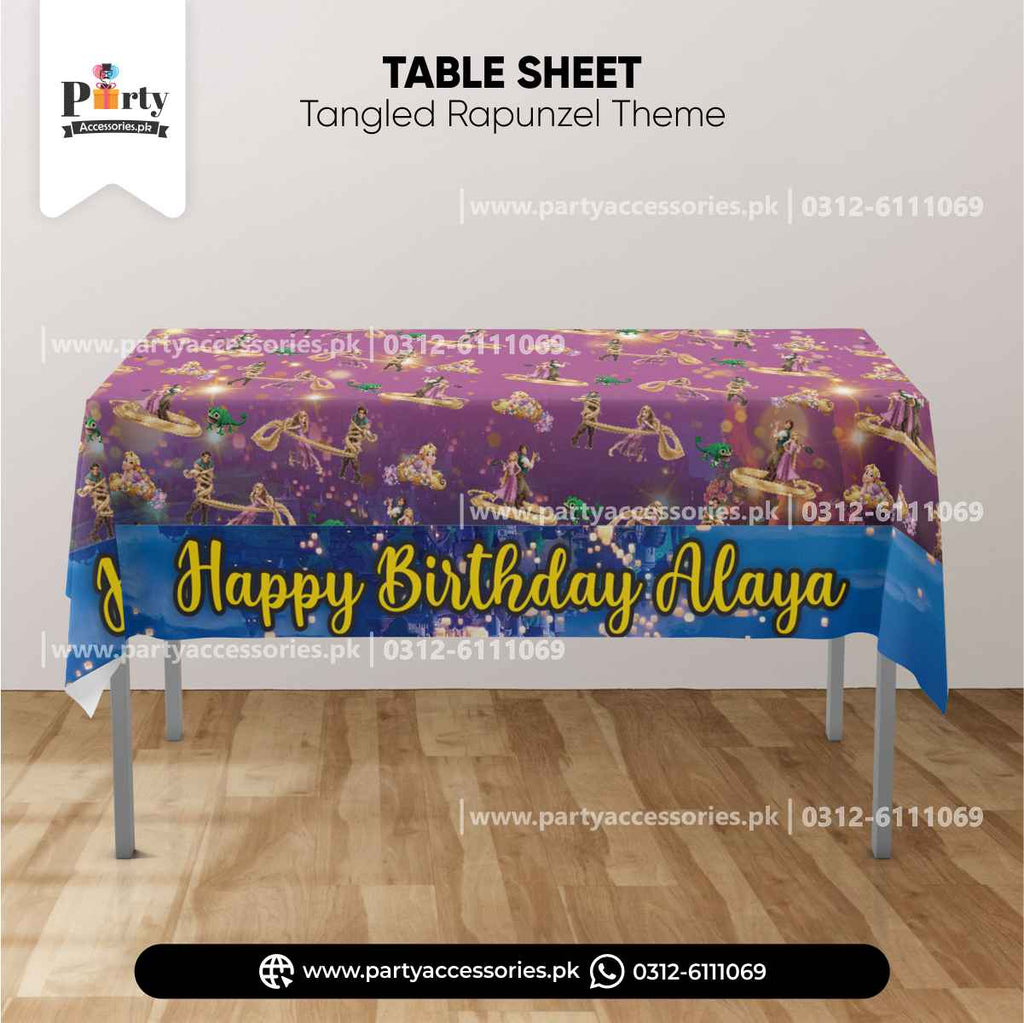 Tangled Rapunzel Theme Customized Table Top Sheet for Birthday party decor