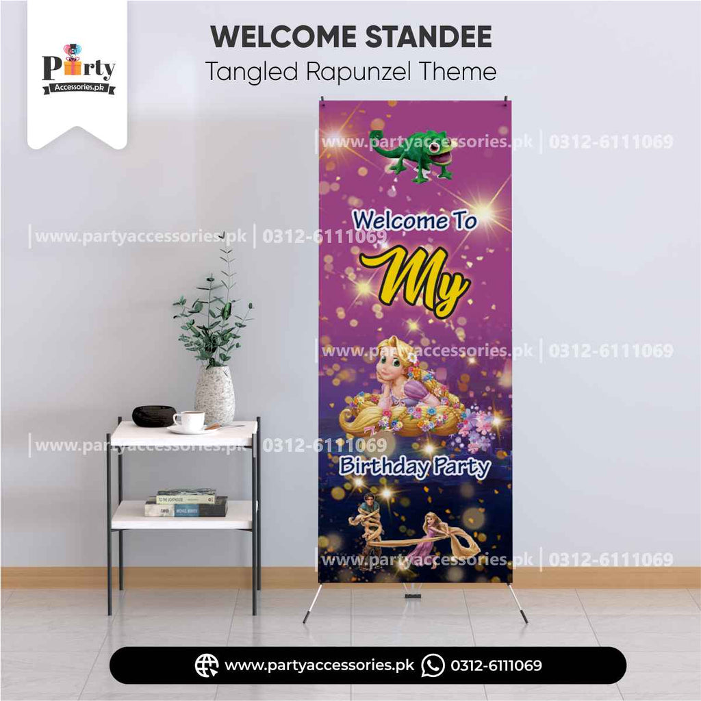 Tangled Rapunzel Theme Customized Welcome Standee for party Entrance decor