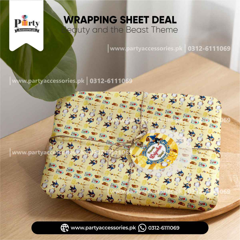 Beauty and the Beast Theme Gift Wrapping Sheets Set