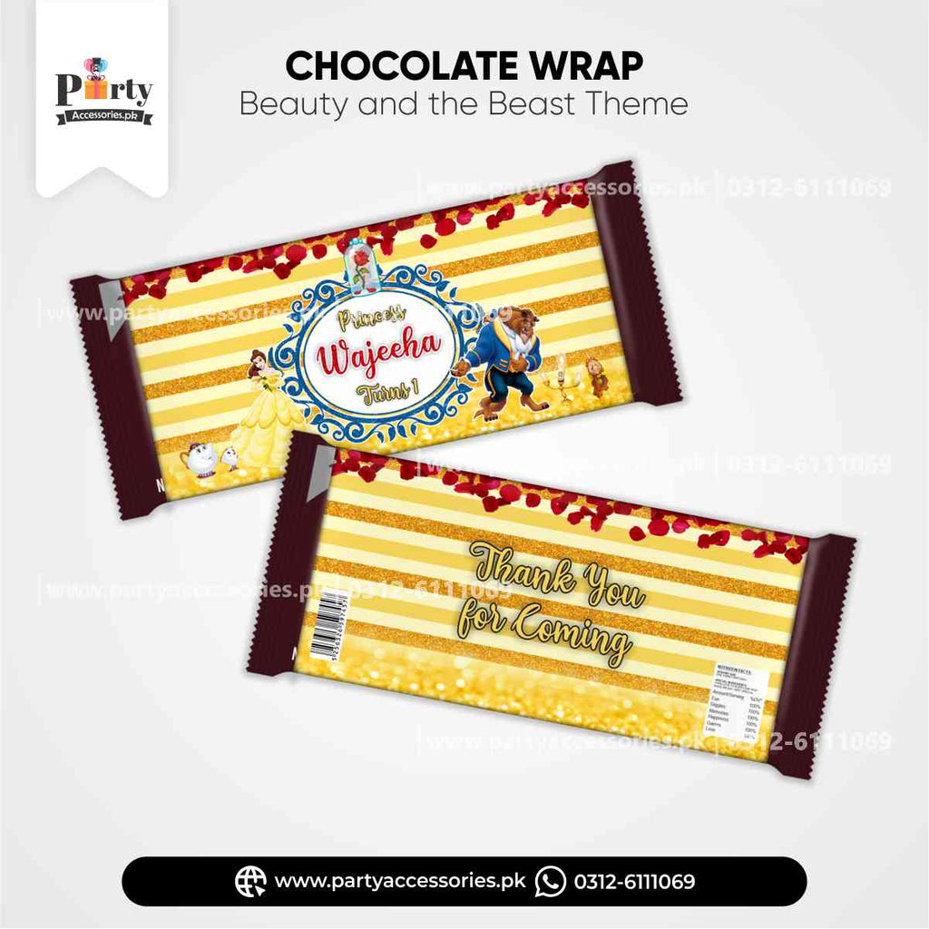 Beauty and the Beast Theme Customized Chocolate Wraps
