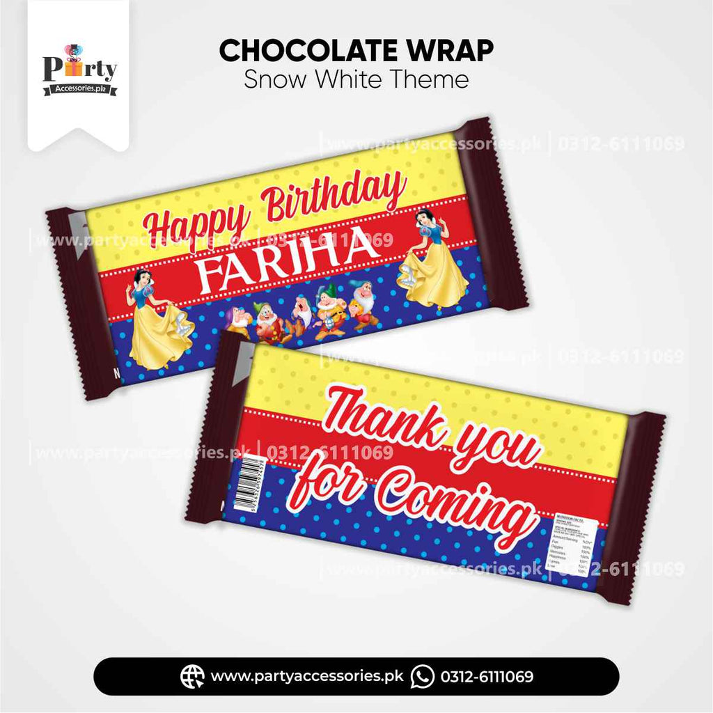 Snow White theme Customized Chocolate Wrap For Party Decoration