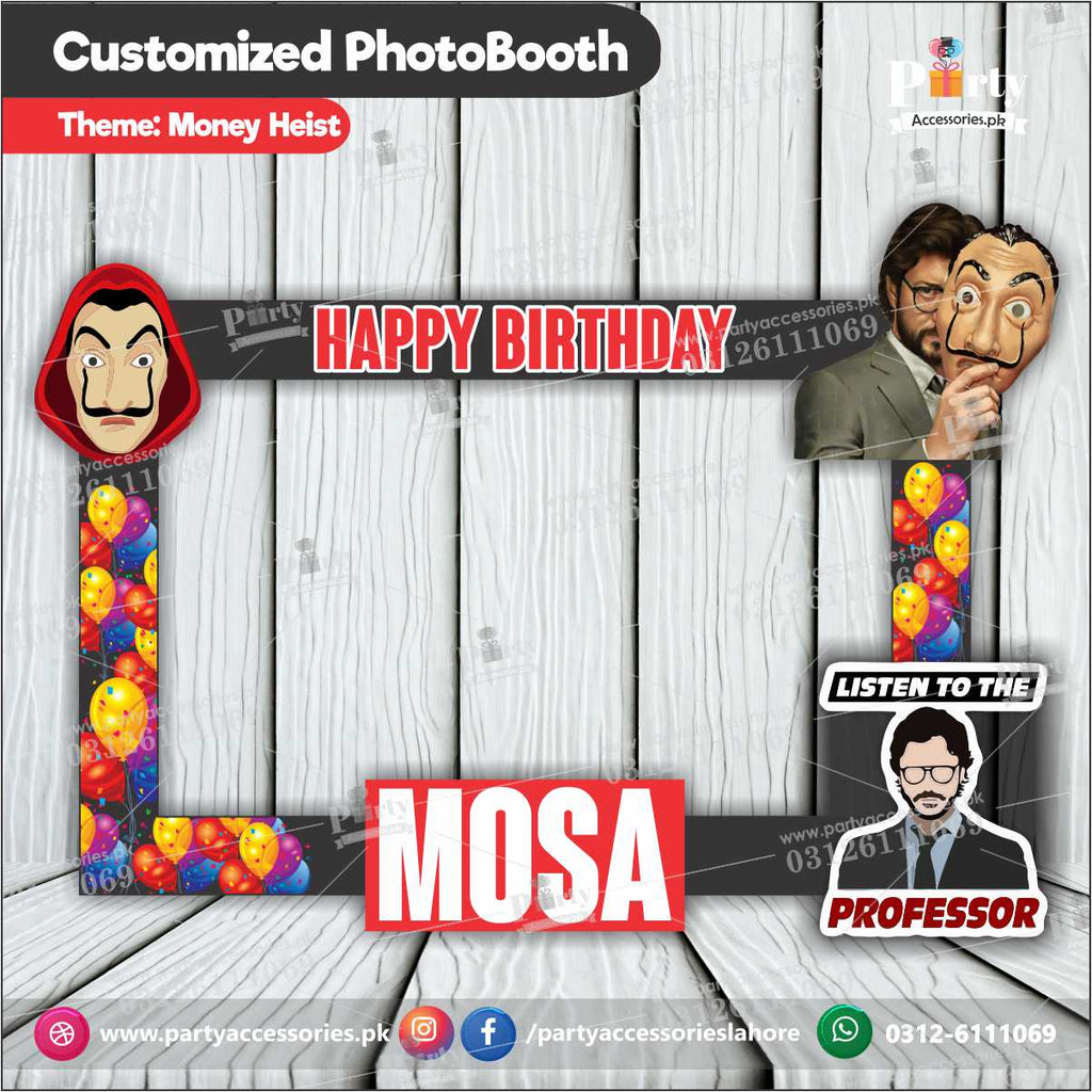 Money Heist theme Customized Photo Booth / selfie frame