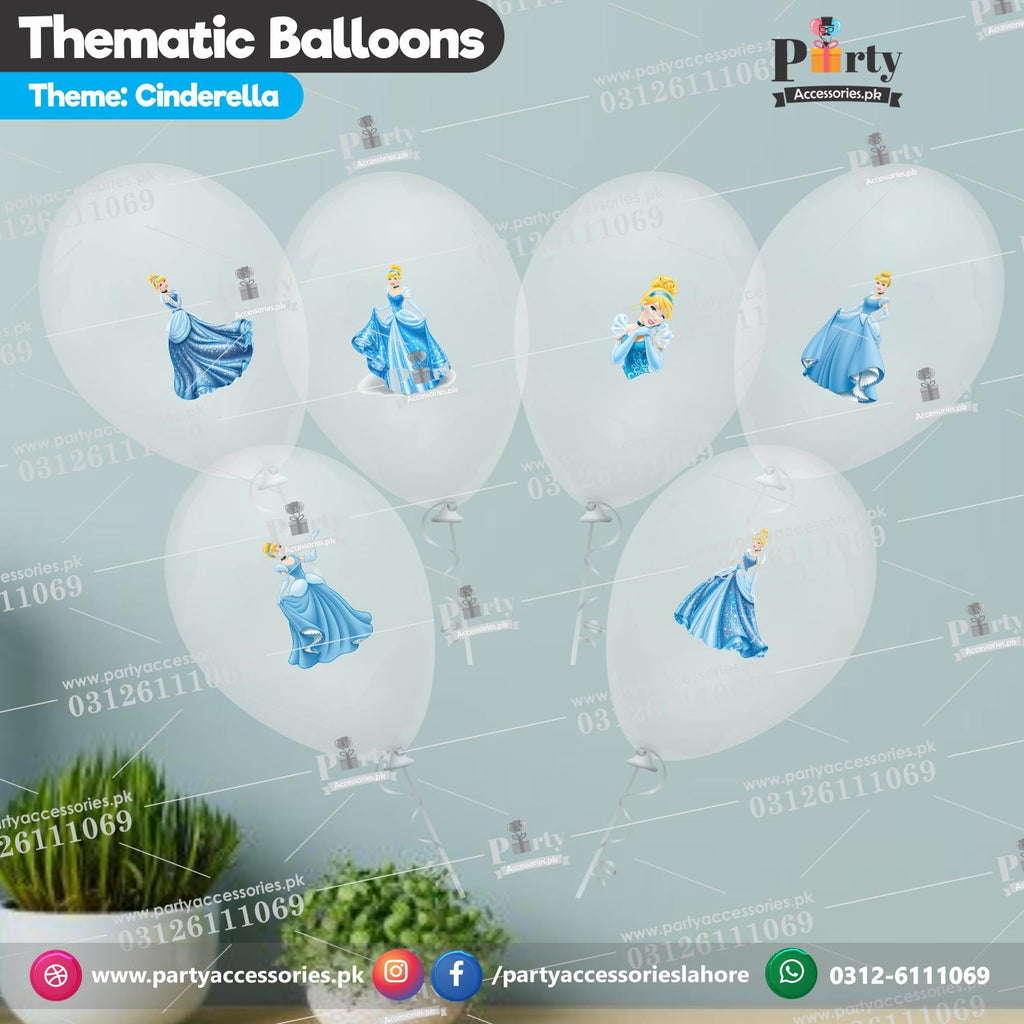 Cinderella theme transparent balloons with stickers for party decoration