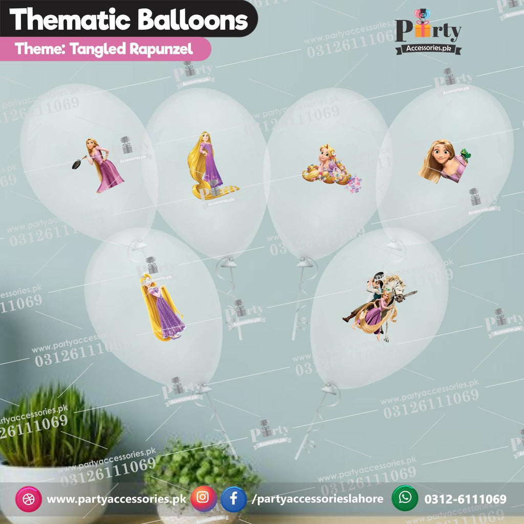 Tangled Rapunzel theme transparent balloons with stickers