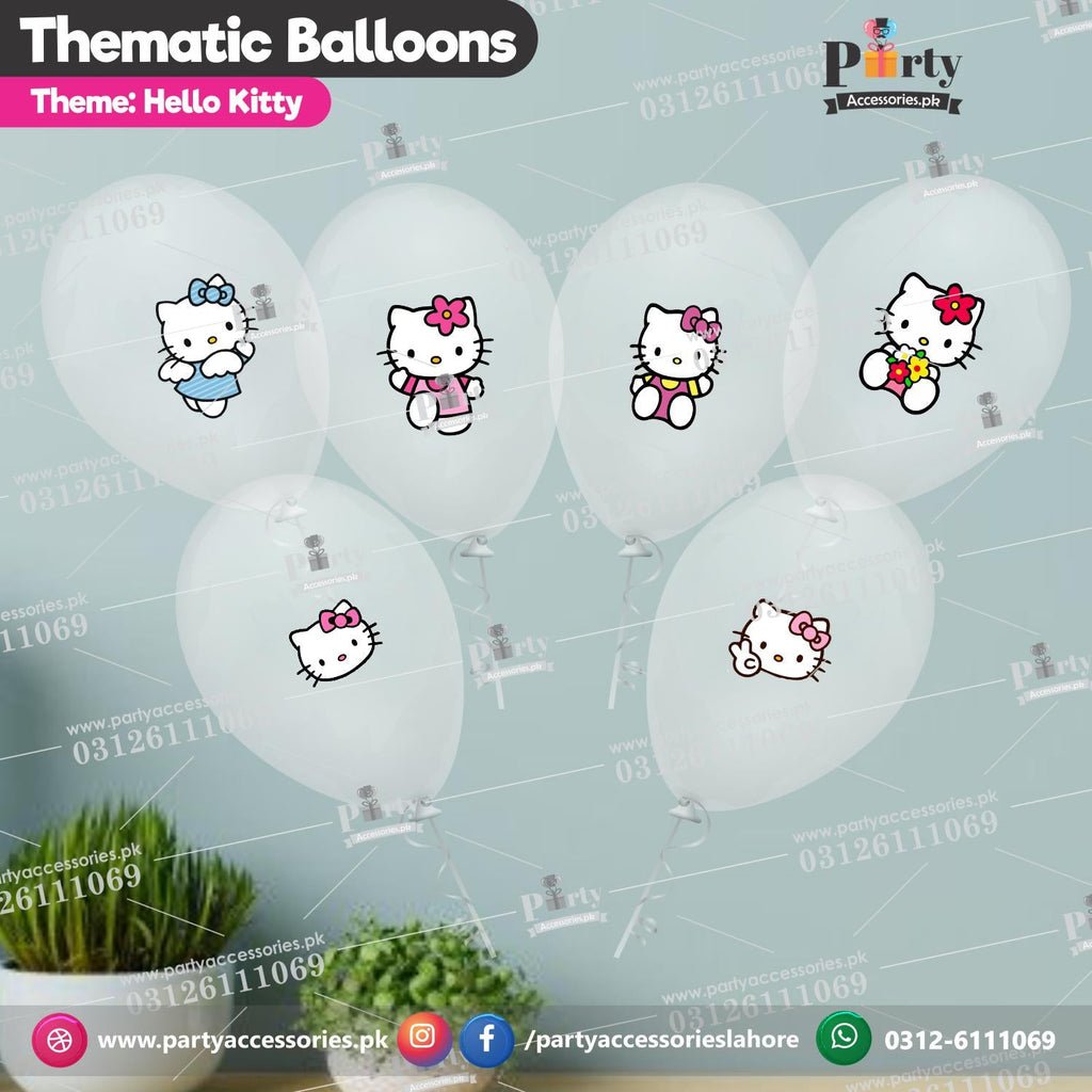 Hello Kitty theme transparent balloons with stickers for party decoration