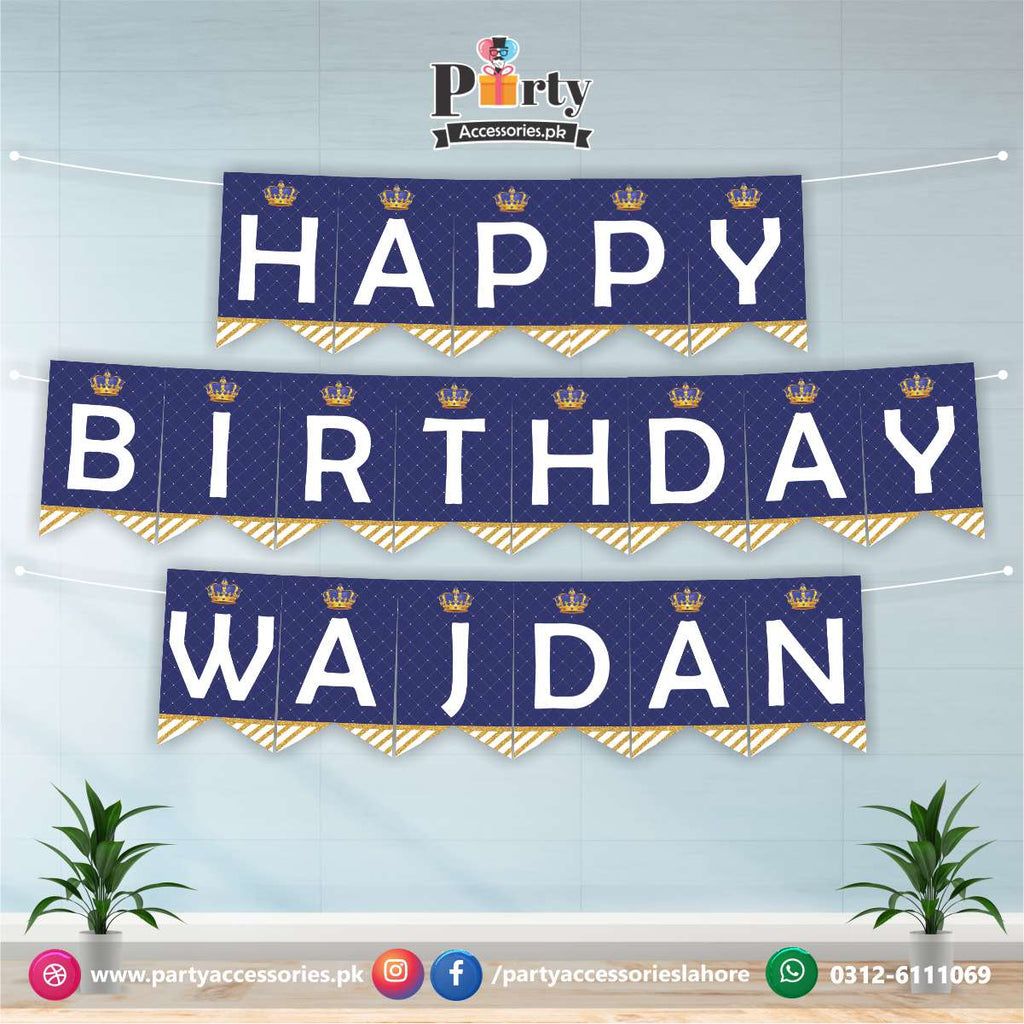 Customized Bunting banner in crown Prince theme