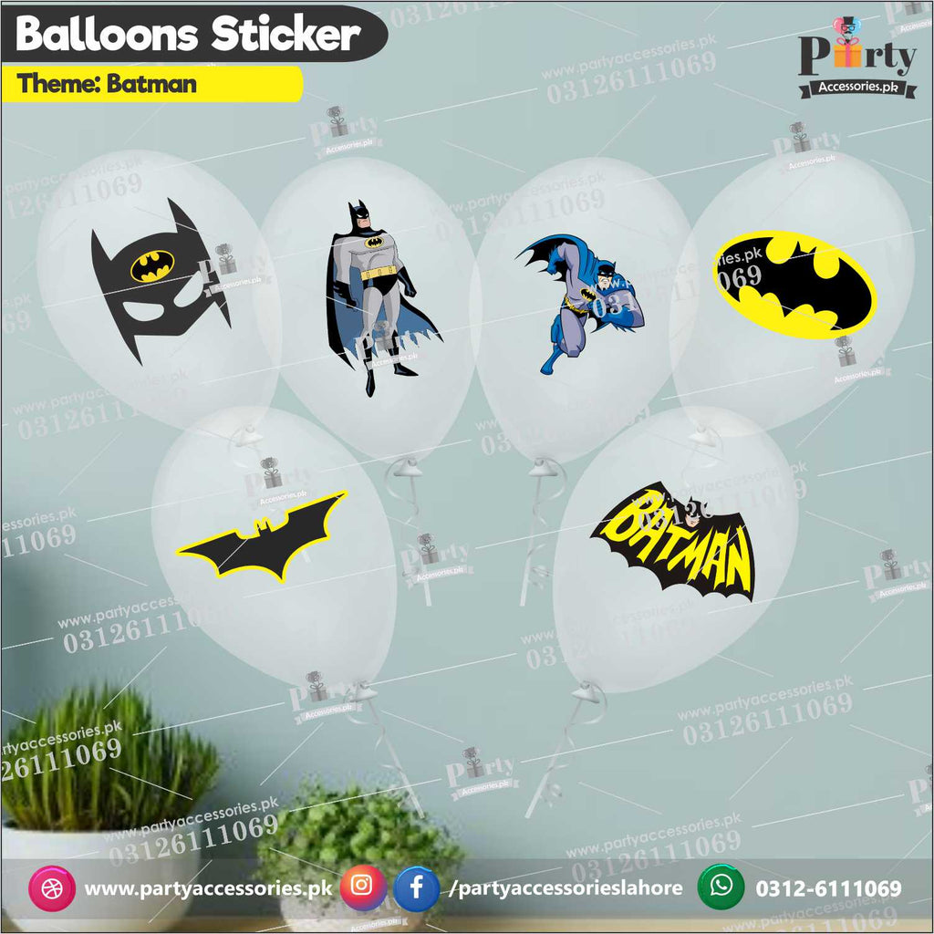 Batman theme transparent balloons with stickers for Decoration