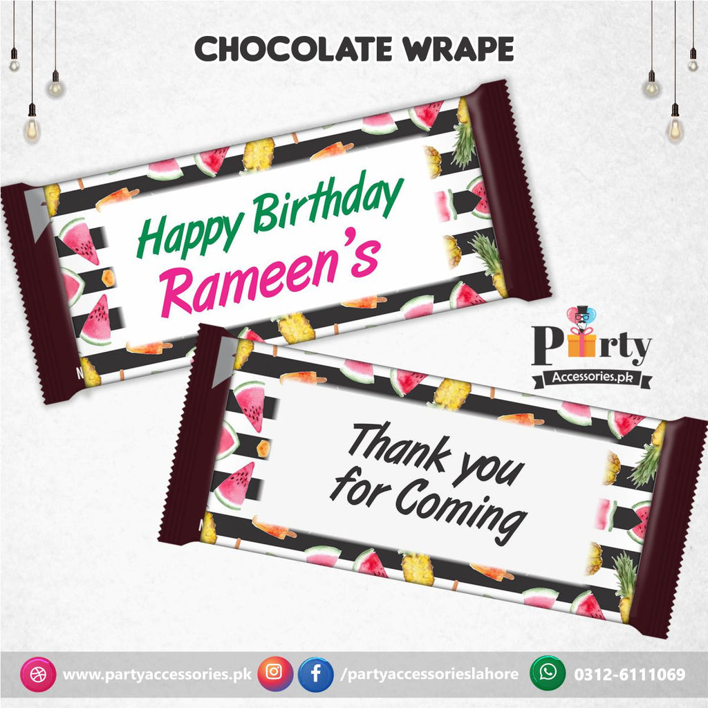 Customized Tutti Fruiti theme chocolate wraps