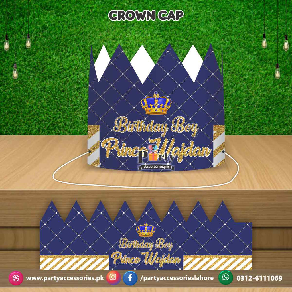 Customized Prince theme Crown Cap for the birthday boy