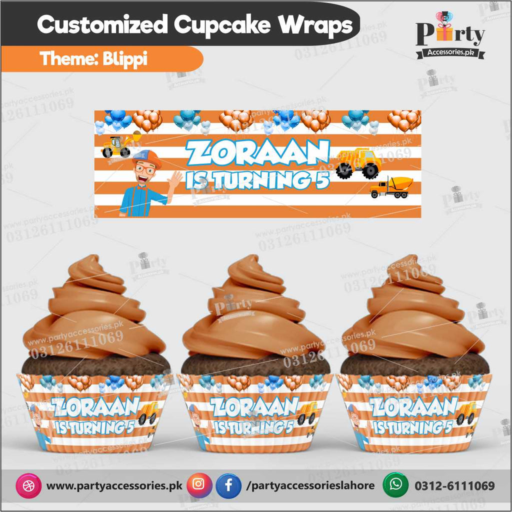 Blippy theme Customized Cupcake wraps TABLE decoration ideas