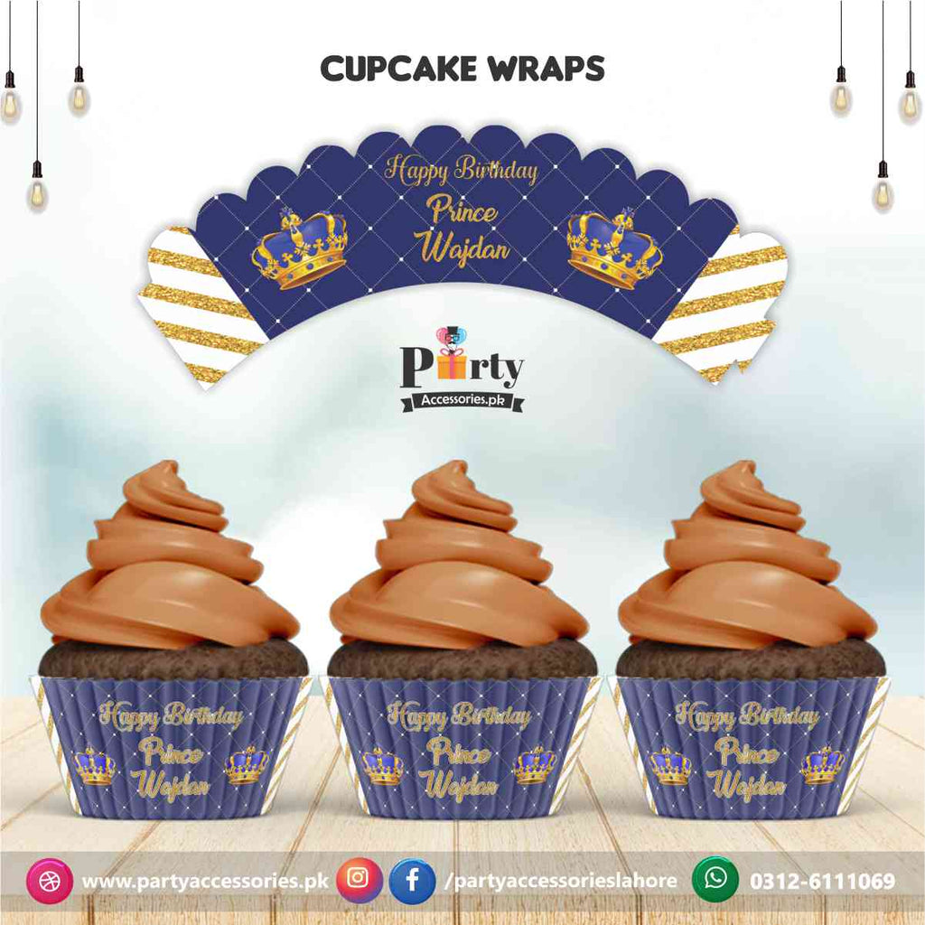 Prince theme birthday party cupcake wraps