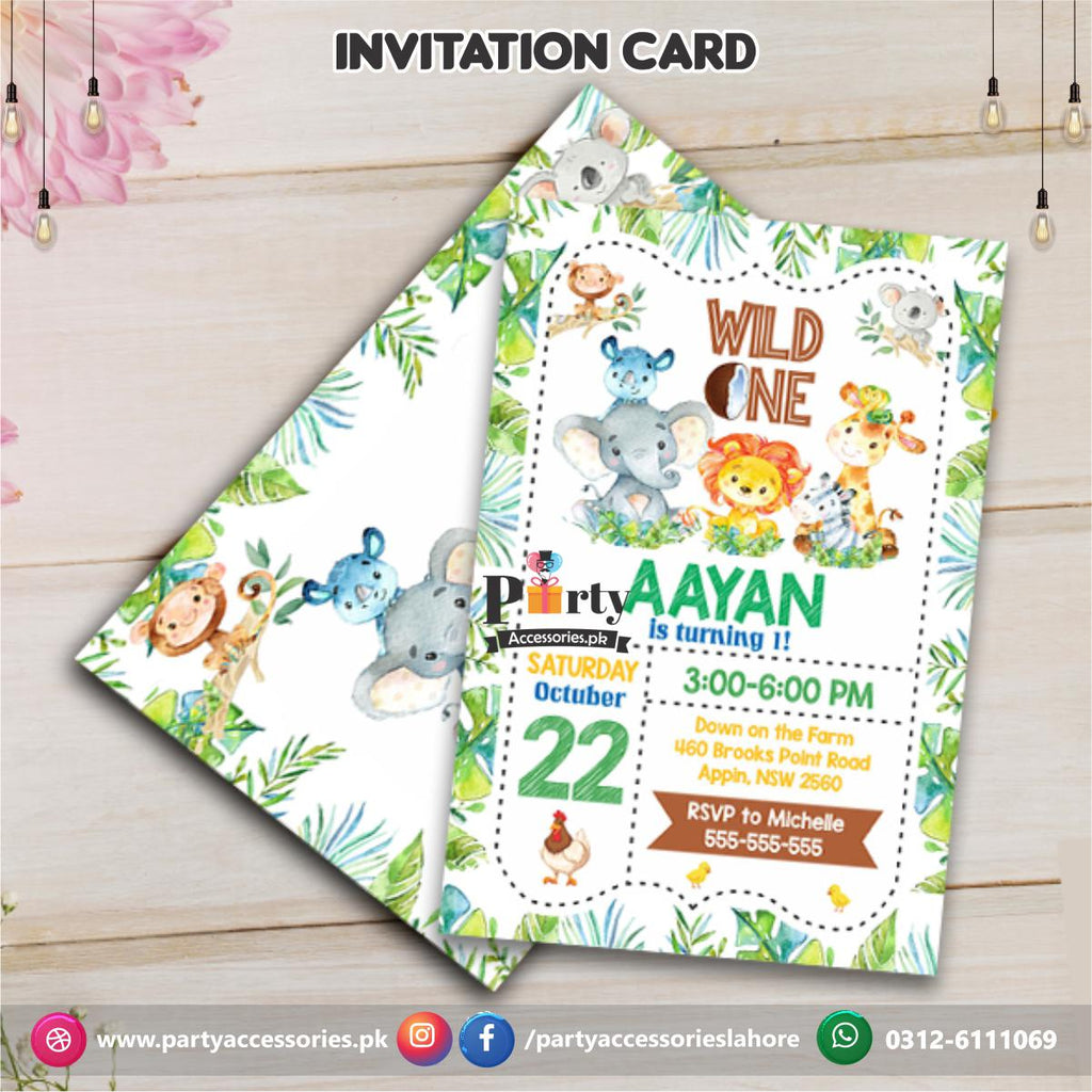 Customized Wild One Birthday Party Theme Invitation Cards