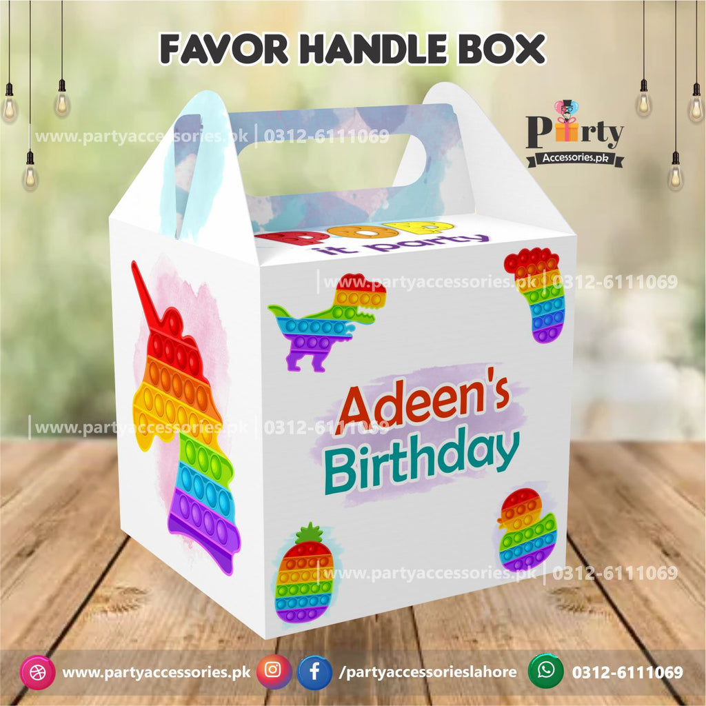 Pop It Party theme birthday Party Favor / Goody Boxes