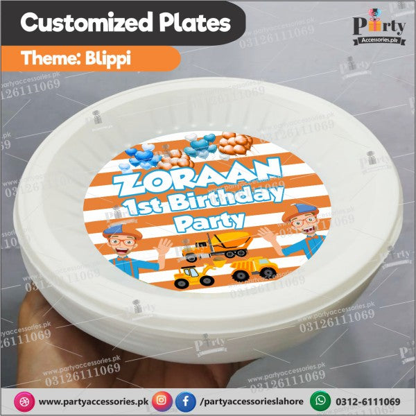 Blippi theme Customized Disposable Plates for party decoration ideas