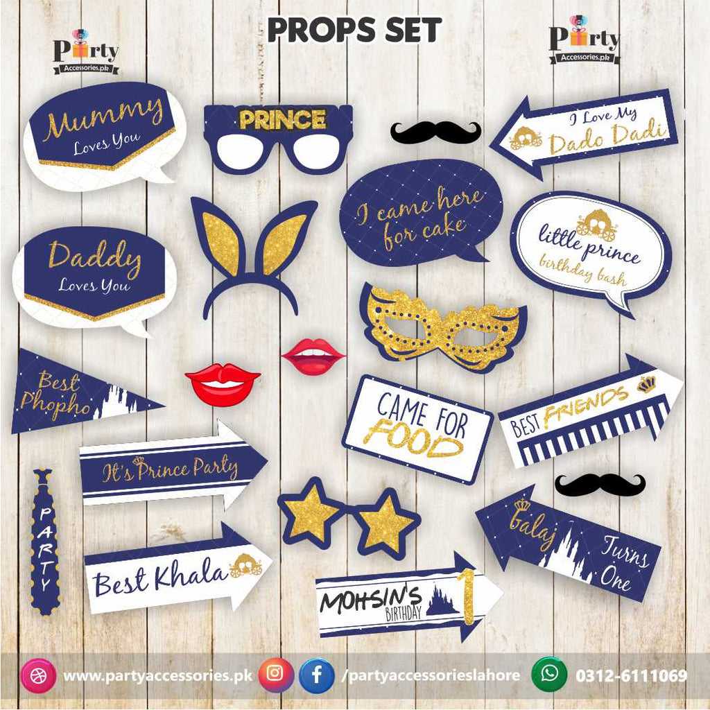 Photo props set for Prince Theme Birthday party