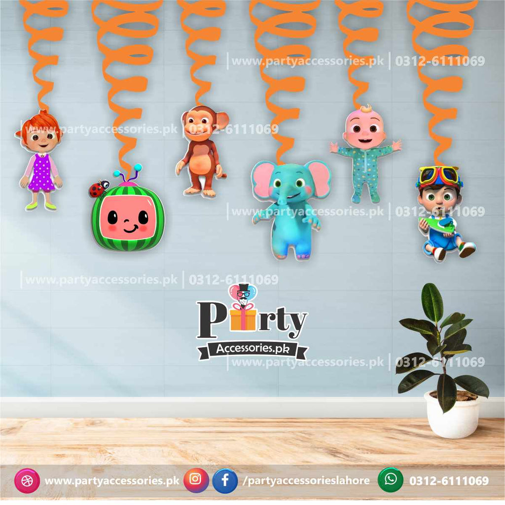 Coco melon birthday wall decoration theme spiral hangings