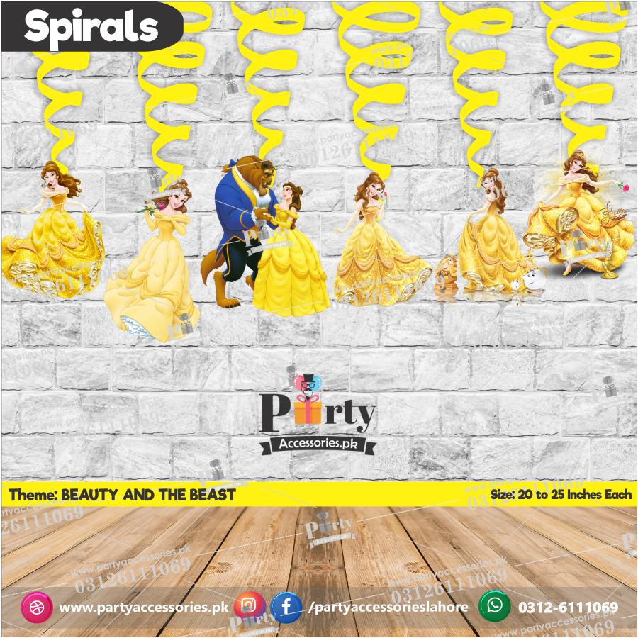 beauty and the Beast theme Spiral Hanging swirls birthday party decorations