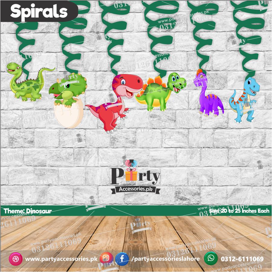Spiral Hanging swirls in Dinosaur theme birthday party decorations