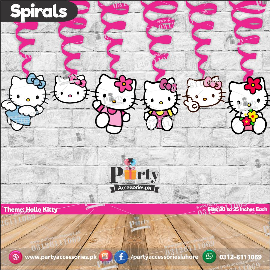 Hello Kitty theme Spiral Hanging swirls for birthday party decorations