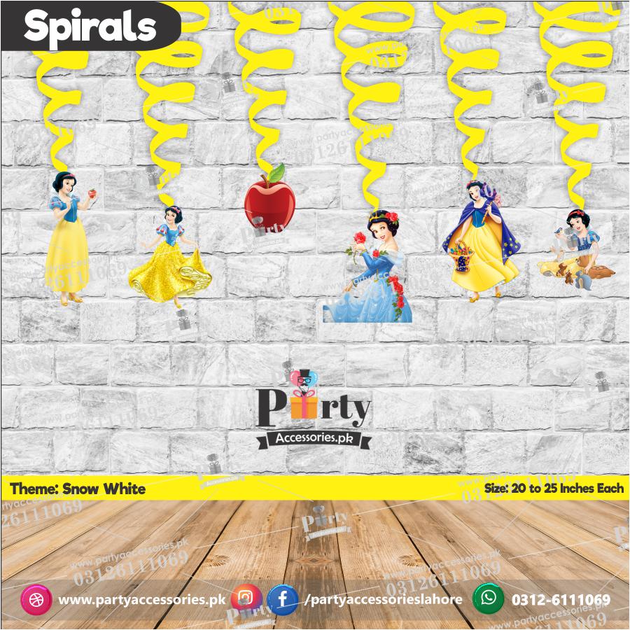 Spiral Hanging swirls in Snow white theme birthday party decorations