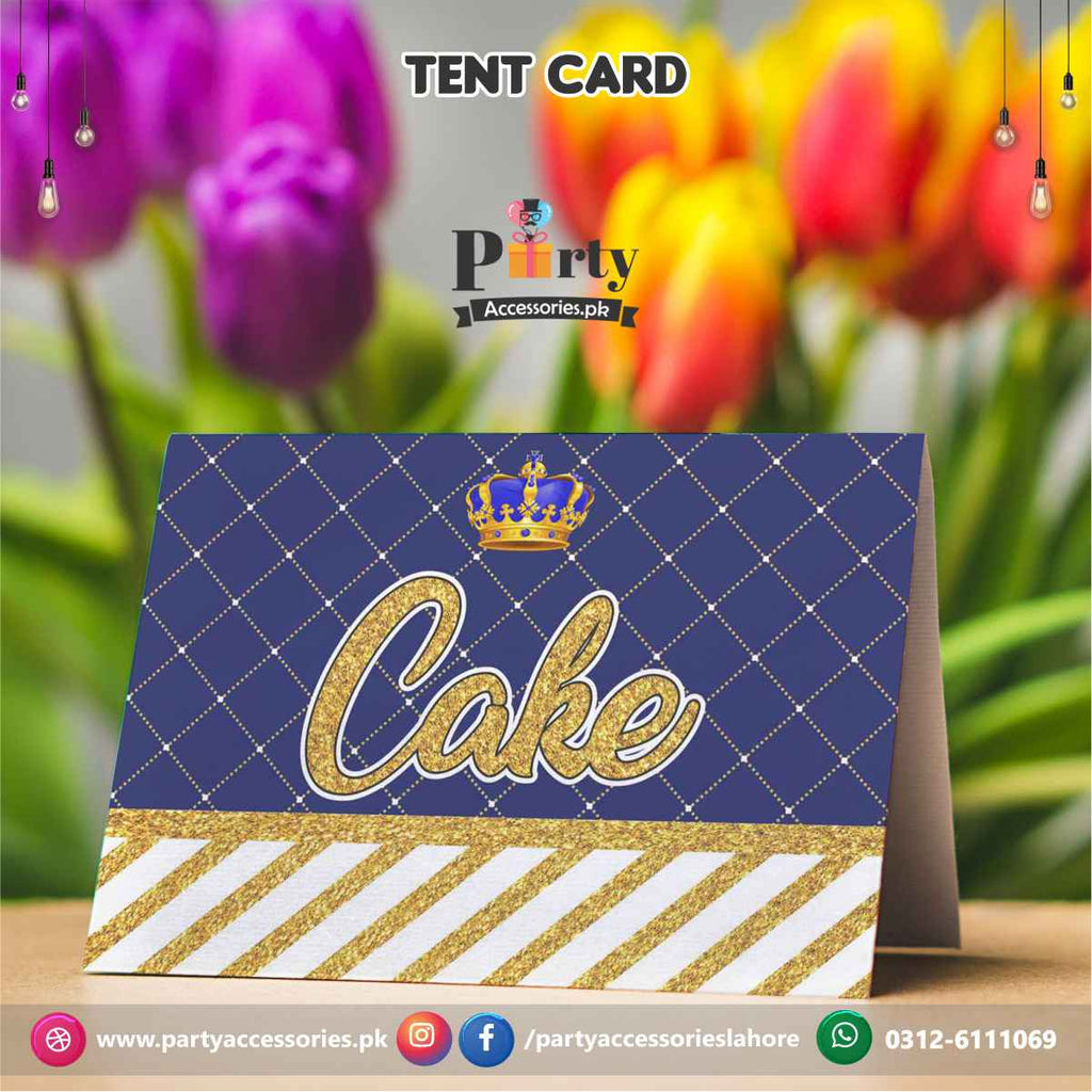 Prince theme birthday Party Customized Table Tent cards