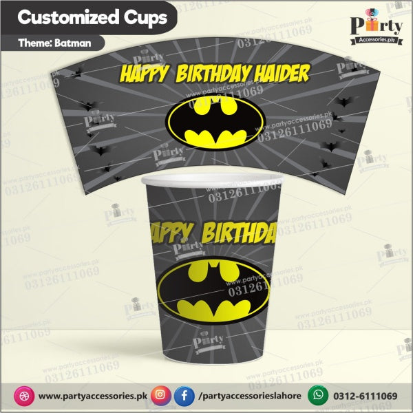 Batman theme Customized disposable Paper cups for theme party