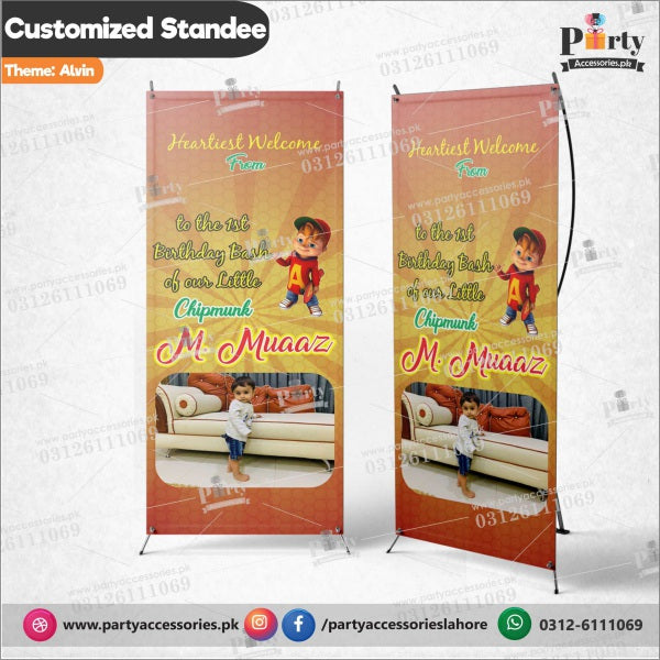 Customized Welcome Standee for Alvin and the Chipmunks theme party