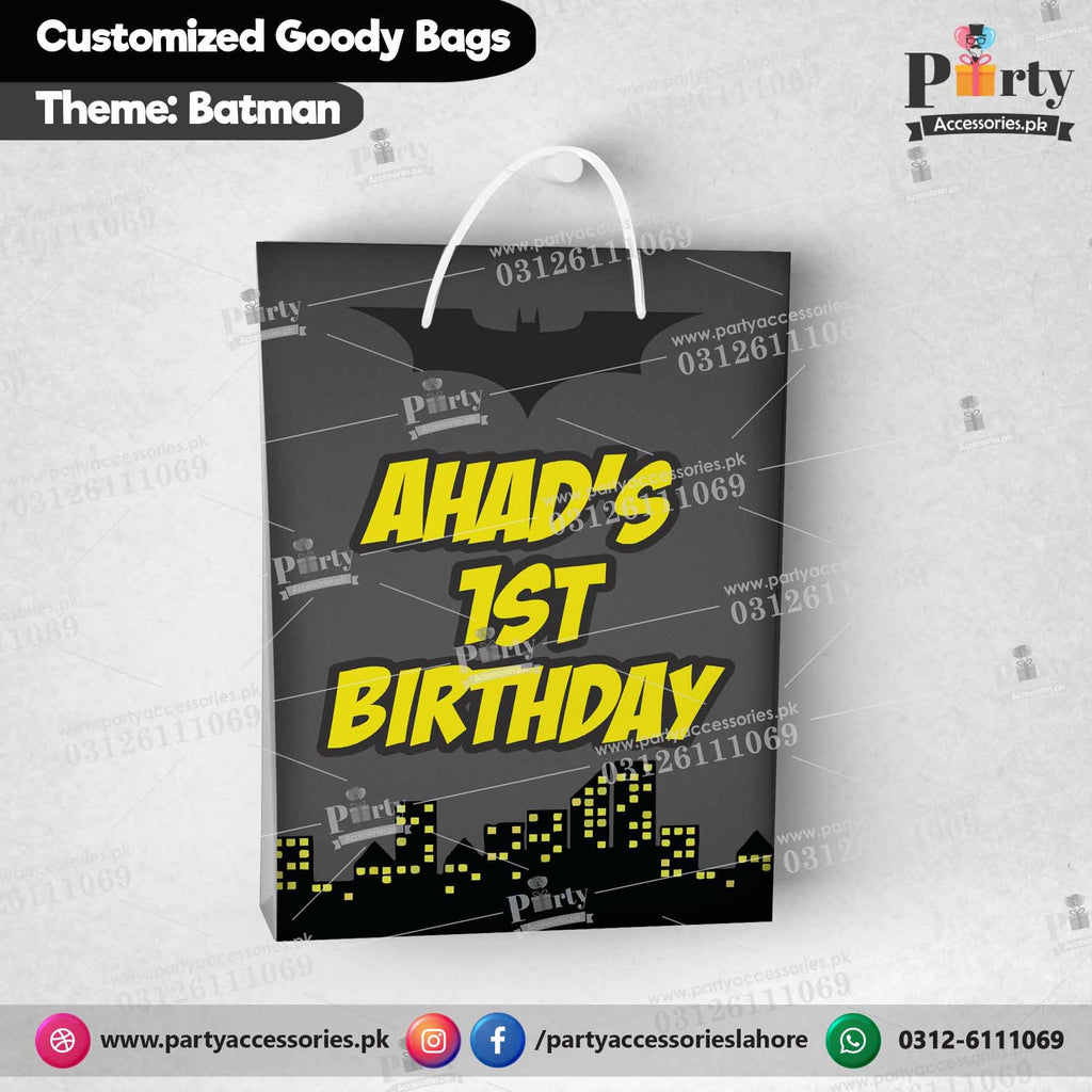 Batman theme Customized Goody Bags / favor bags