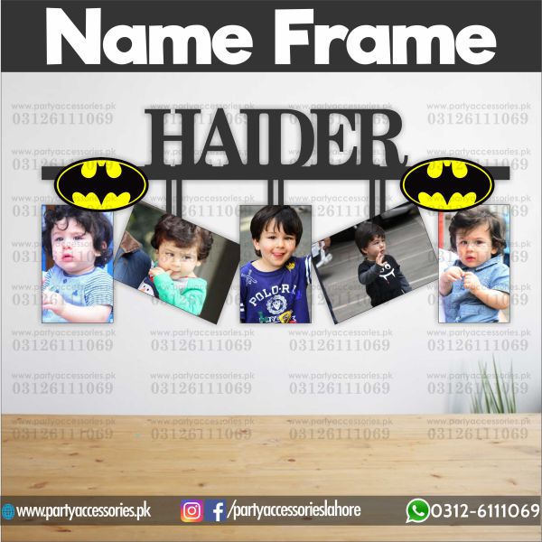 Batman theme Customized Wall NAME frame for Birthday Party wall decortion