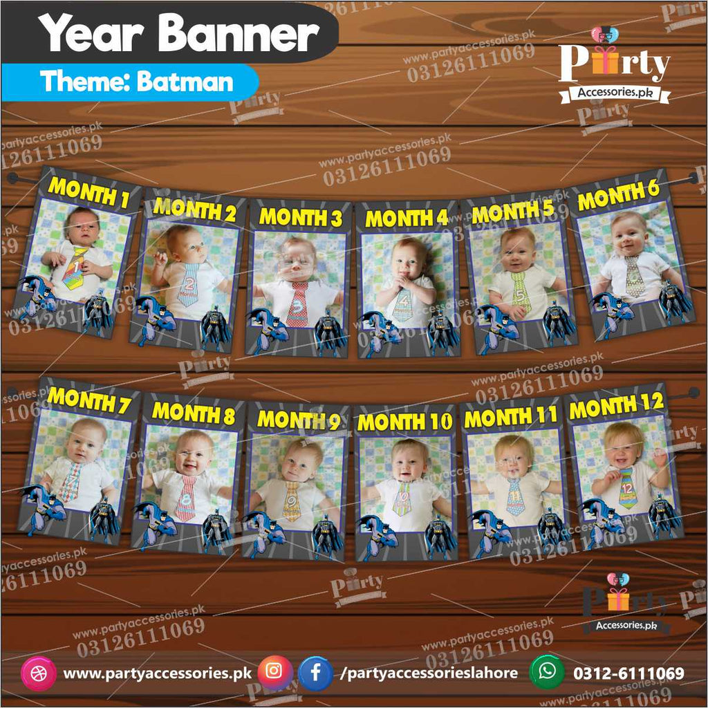 Batman theme customized Month wise year picture banner for wall decoration