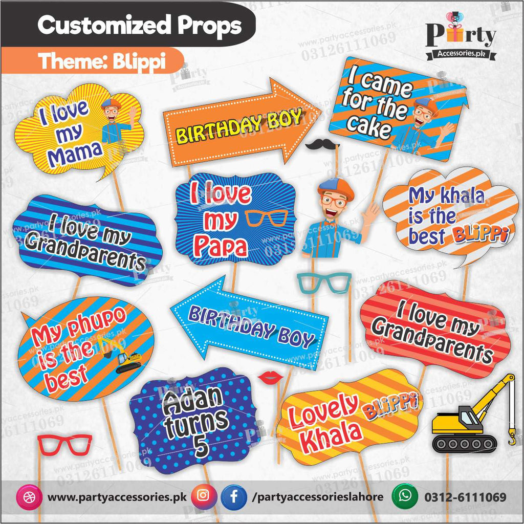 Blippi theme Customized props set for birthday party