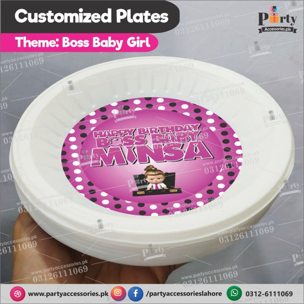 Boss Baby Stacy theme Customized disposable Plates for cake serving