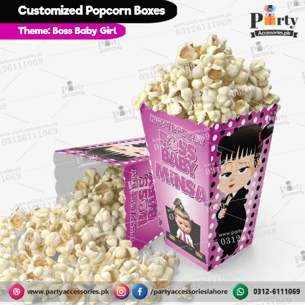 Boss baby Stacy theme Customized Popcorn boxes for birthday party decoration