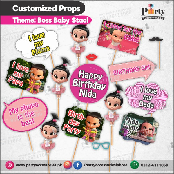 Boss Baby Stacy theme Customized party props set for birthday party celebration
