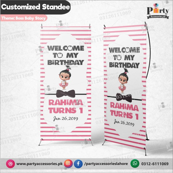 Boss baby Stacy theme Customized Welcome Standee for Entrance decor