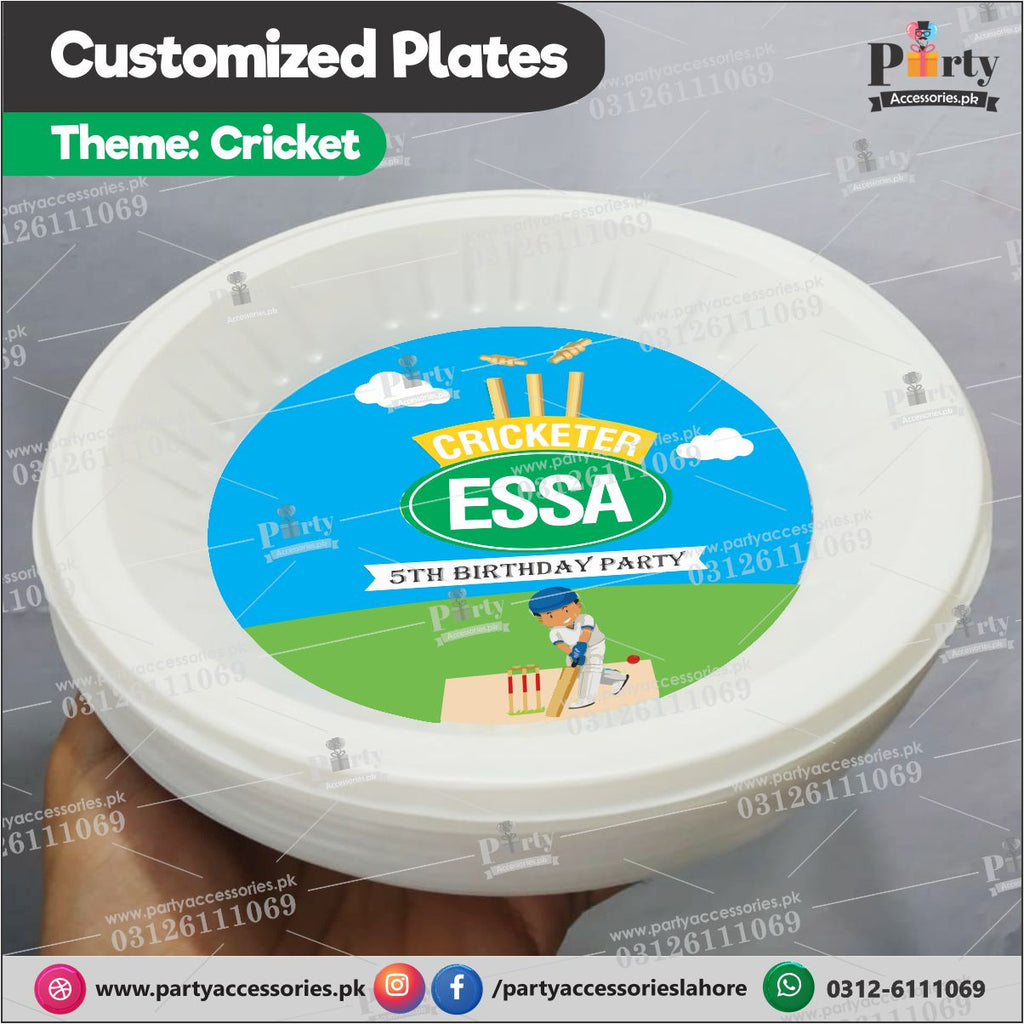 Customized disposable Paper Plates for Cricket theme party