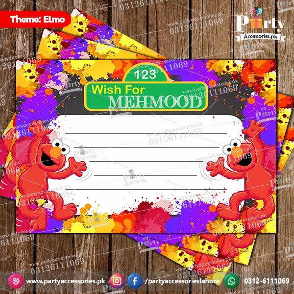Customized wish cards in elmo theme